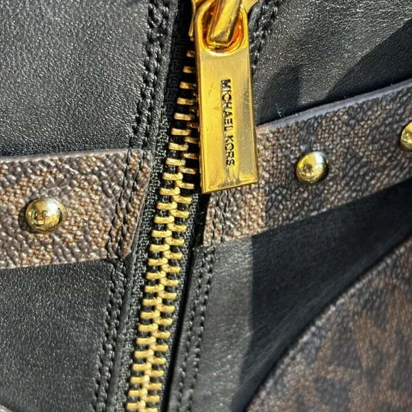 Michael Kors Kincaid Black Leather Studded Moto Boots Women’s Size 9M - Picture 10 of 13